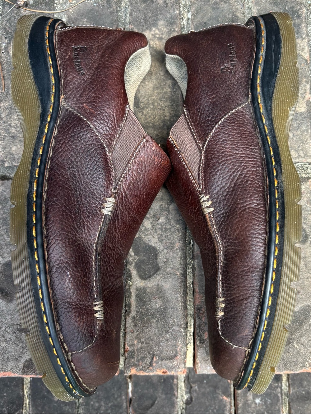 EUC Dr Martens Pebbled Leather Slip-on Loafers Men's Size 13 M Brown Style 11233 - Picture 5 of 14
